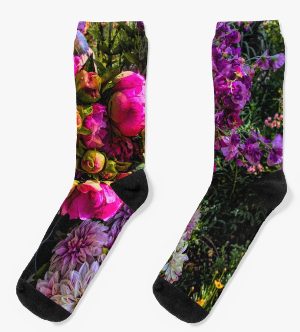 Socks - "Buckets of Flowers"