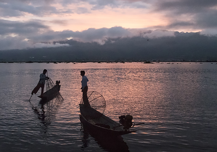 Fishing at Sunrise - Myanmar