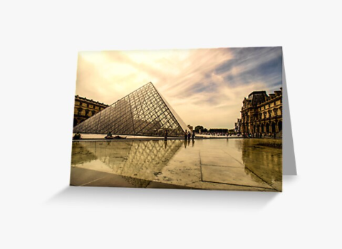 Greeting Card - "Sun Sets at the Louvre"